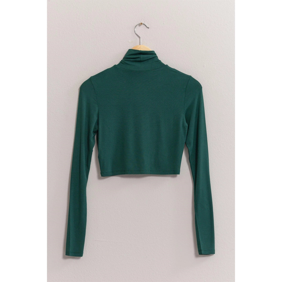 Women's Cropped Turtleneck Green