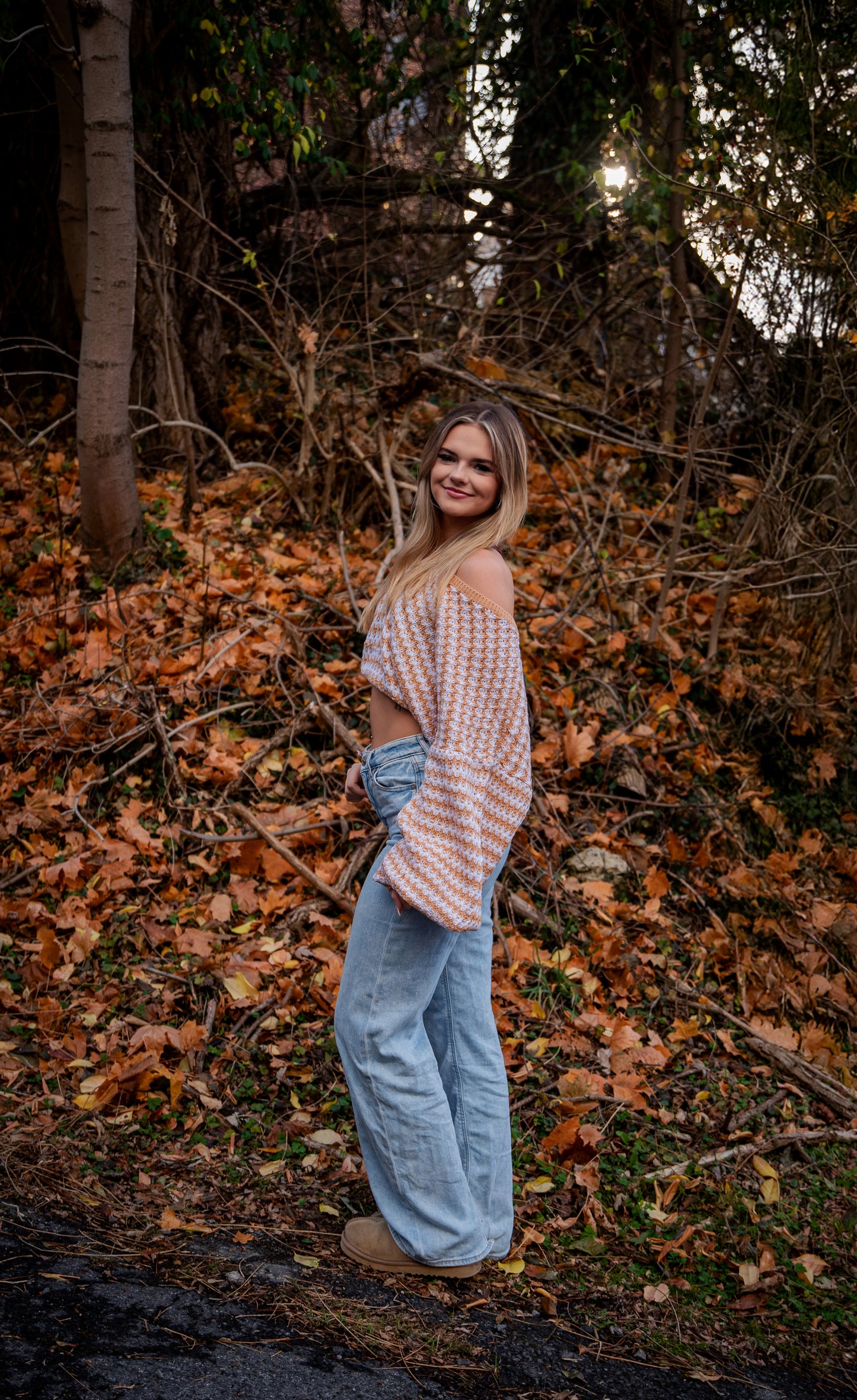 Cozy striped fall winter sweater