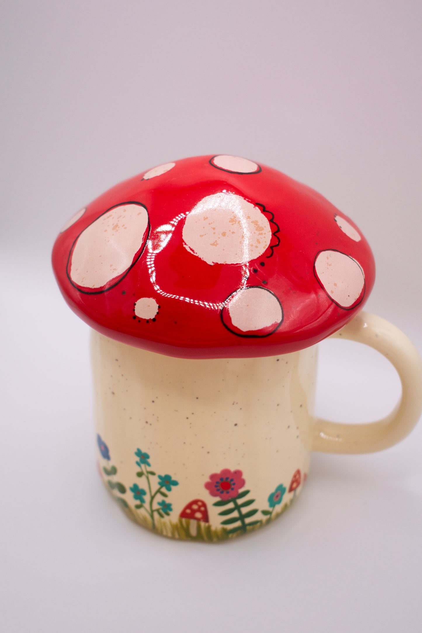 Folk Art Coffee Mug - Mushroom