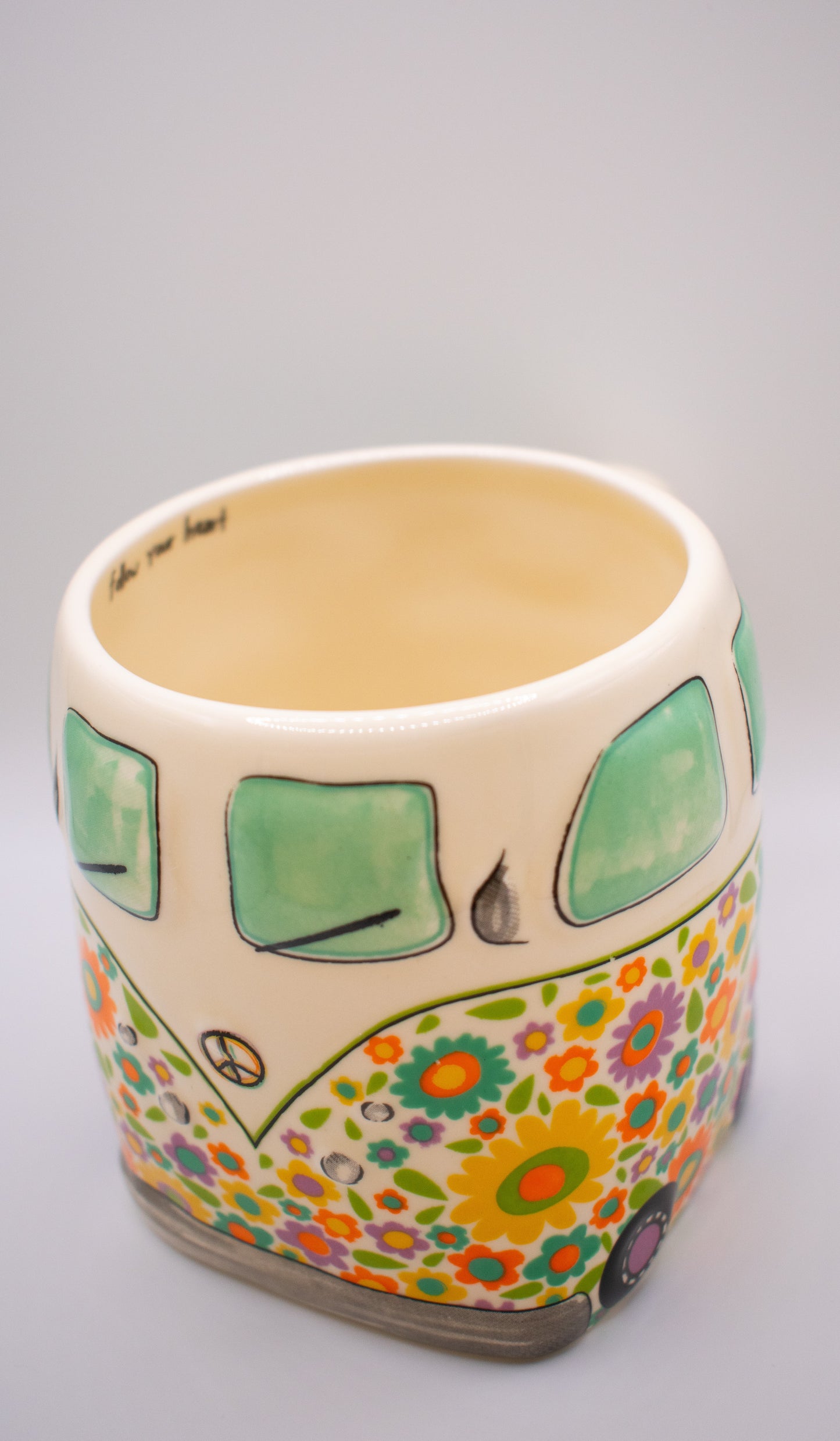 Folk Art Coffee Mug - Hippie Bus