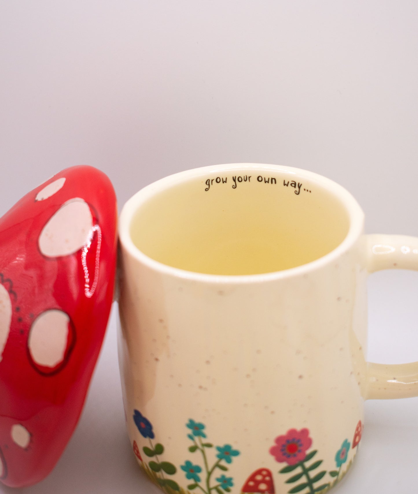 Folk Art Coffee Mug - Mushroom