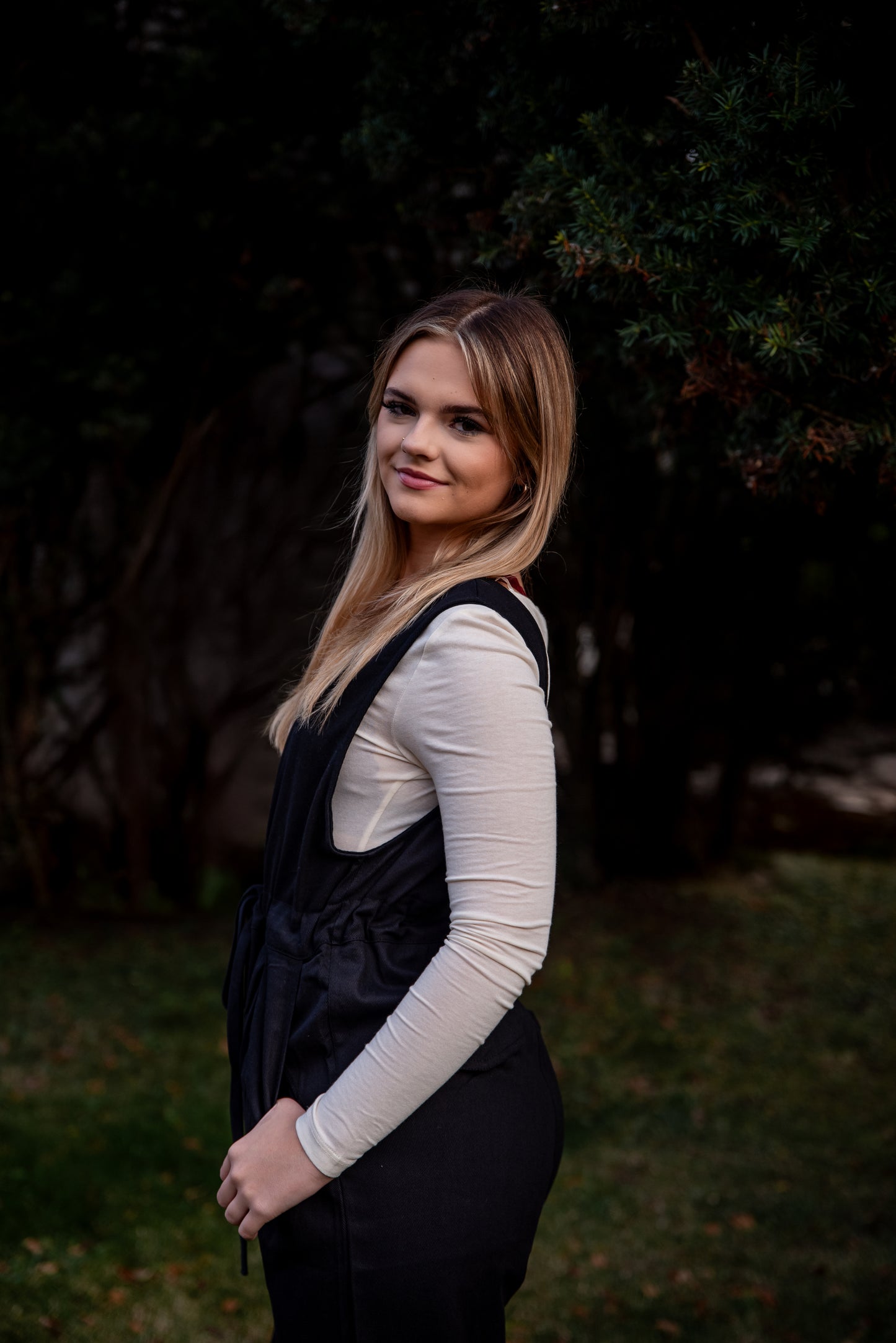 Women's Black Jumpsuit Side View