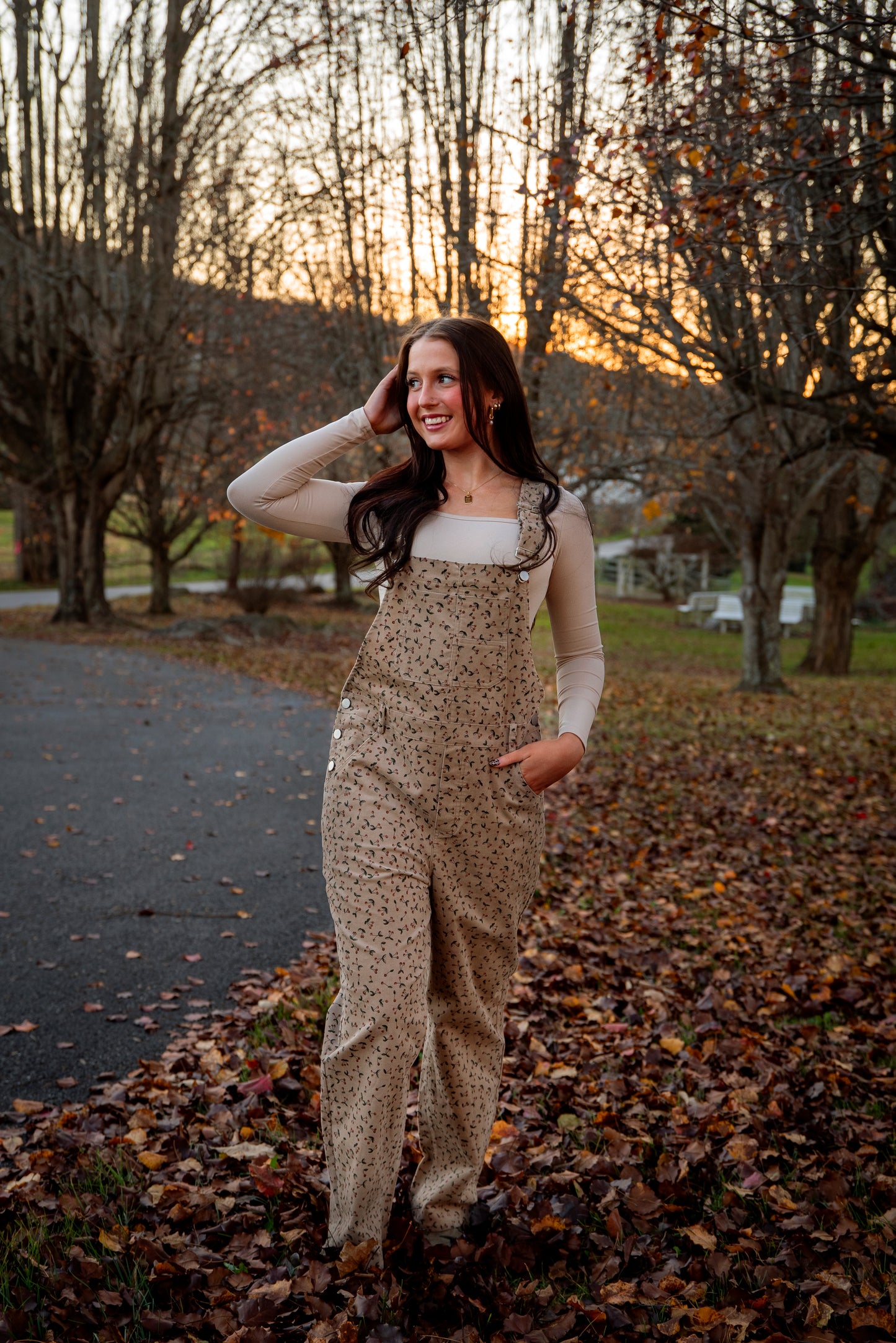 Cherry Print Boho Overalls