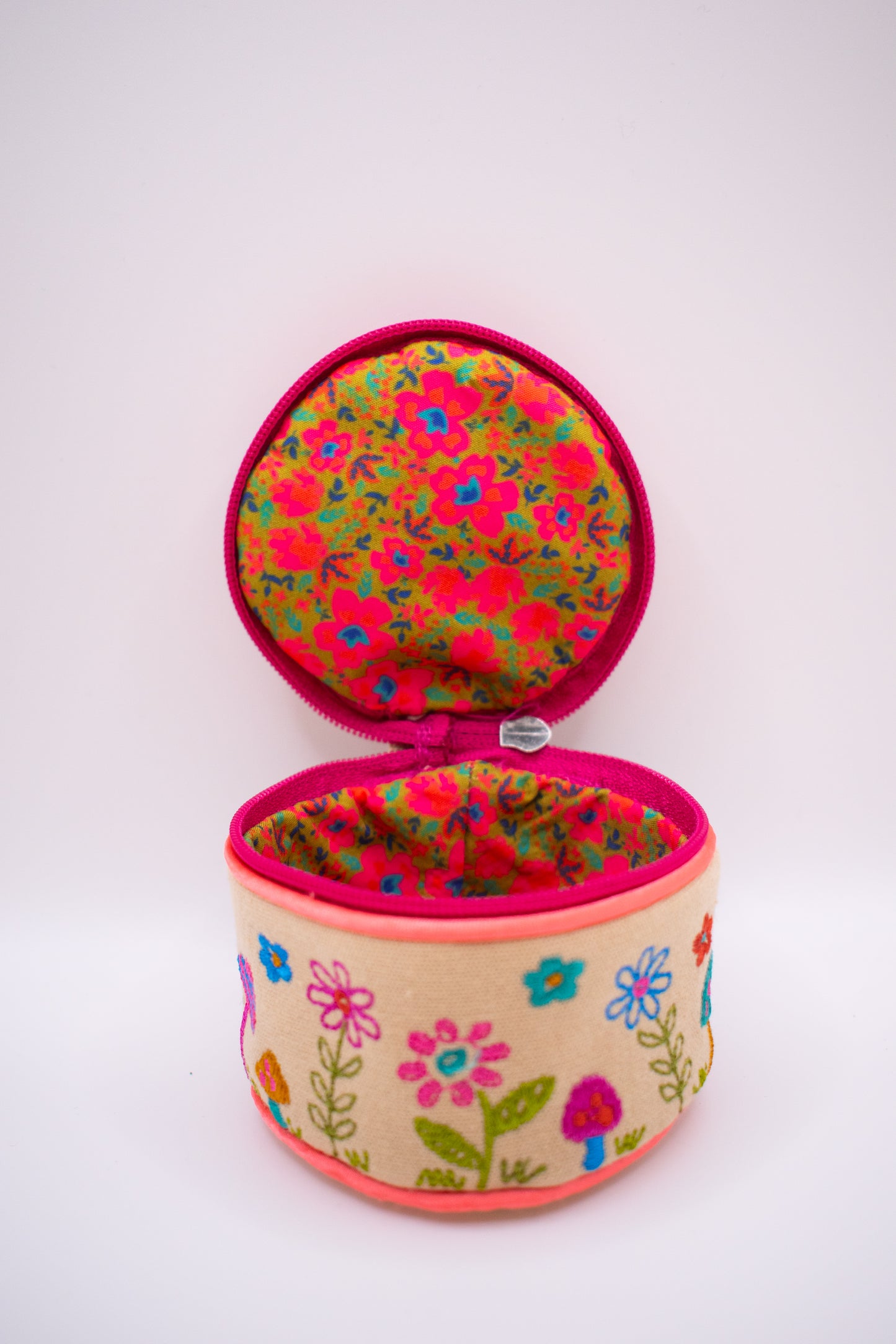 Embroidered Jewelry Case - Mushroom