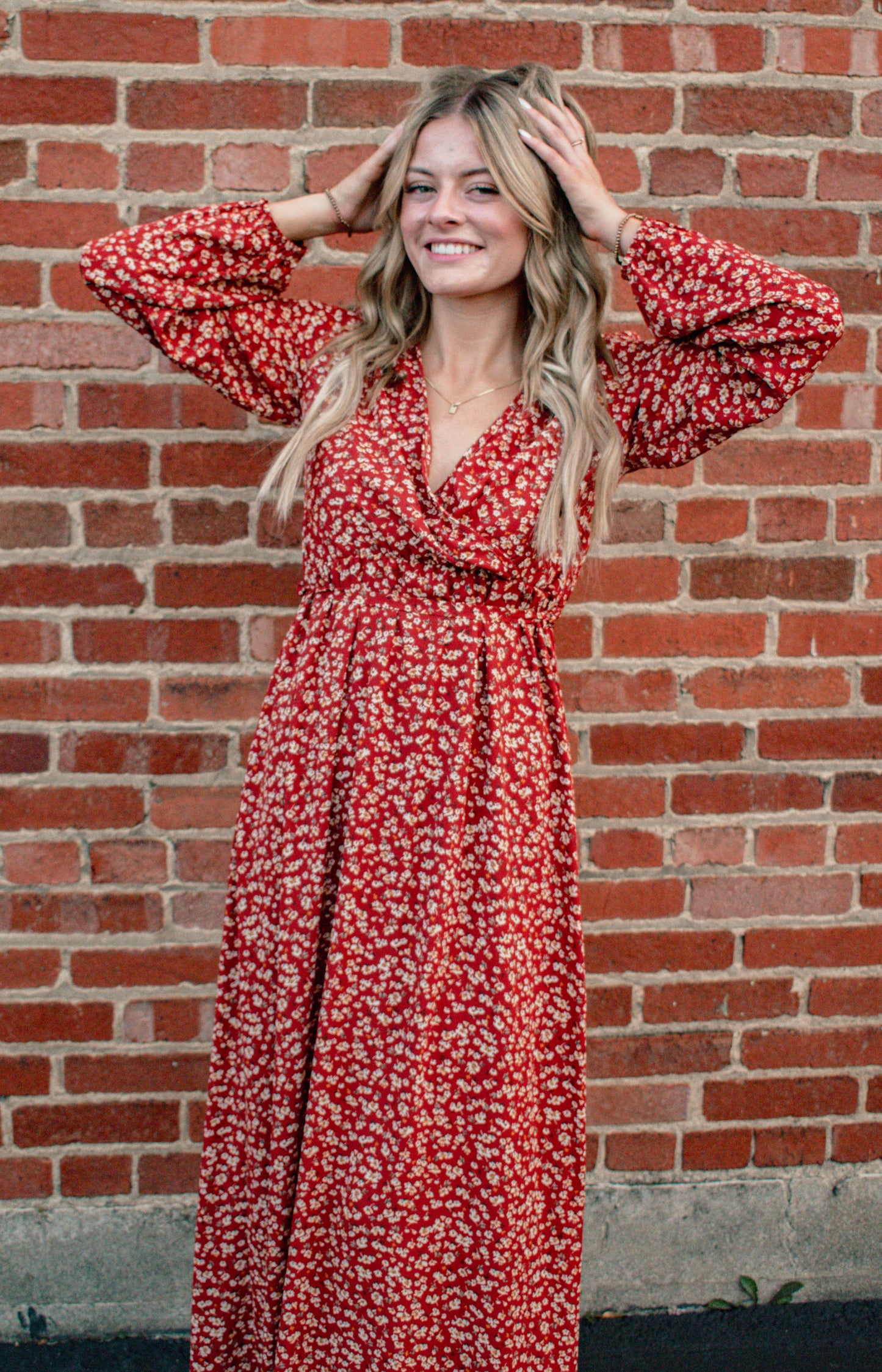 Fall Foliage Floral Dress